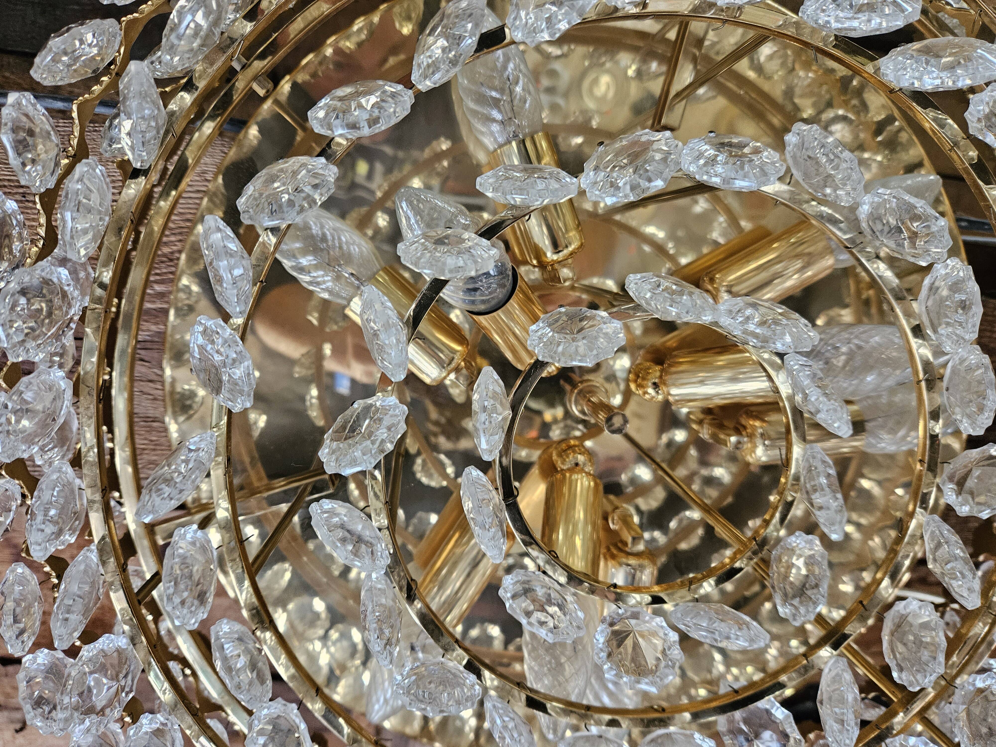 Plafonnier en cristal, Allemagne, années 1970