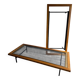 Ensemble de 2 méridiennes minimalistes DeCoene — Bois naturel et treillis métallique noir avec finitions en laiton
