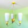 Chandelier en verre opalin à 3 lumières de style mid-century modern