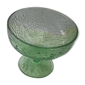 Coupe pied douche en verre moulè vert