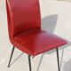 Chaise acier & skaï bordeaux années 50