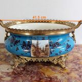 Planter in glazed porcelain and gilded bronze late nineteenth