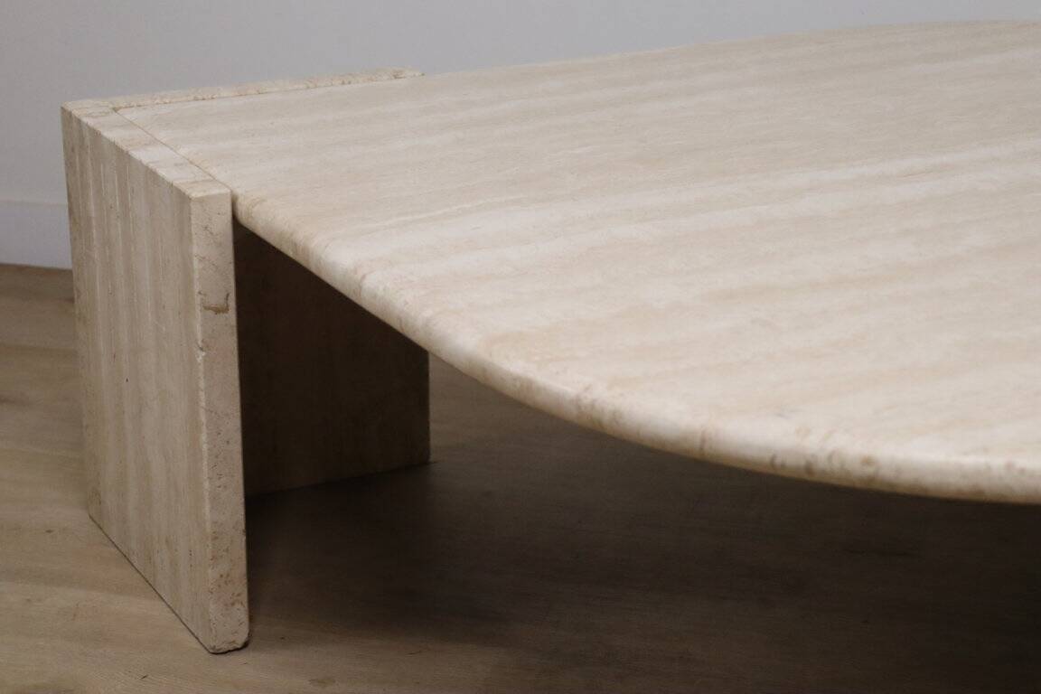 Travertine coffee table, 1980