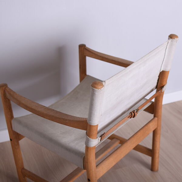 Fauteuil en toile et chêne de Ditte & Adrian Heath, années 1960