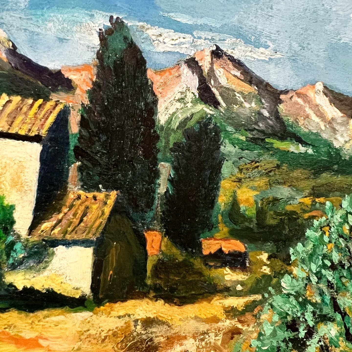 Provencal and pink landscape painting