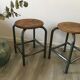 Paire de tabourets industriels