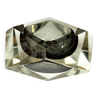 Faceted Murano glass ashtray/empty pocket by Flavio Poli for Segu