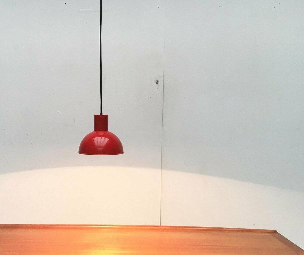 Mini bunker metal pendant lamp from the mid-century by Johannes Hammerborg for Fog & Mørup, 1970s.