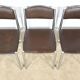 Suite of 3 Leather and Chrome Metal Chairs, attributed to Collomb Creation – 1970