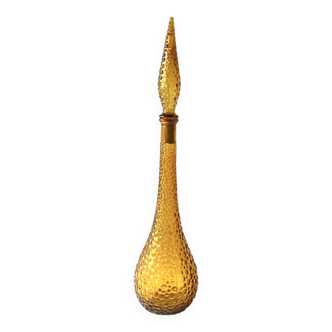 Amber yellow Empoli glass bottle