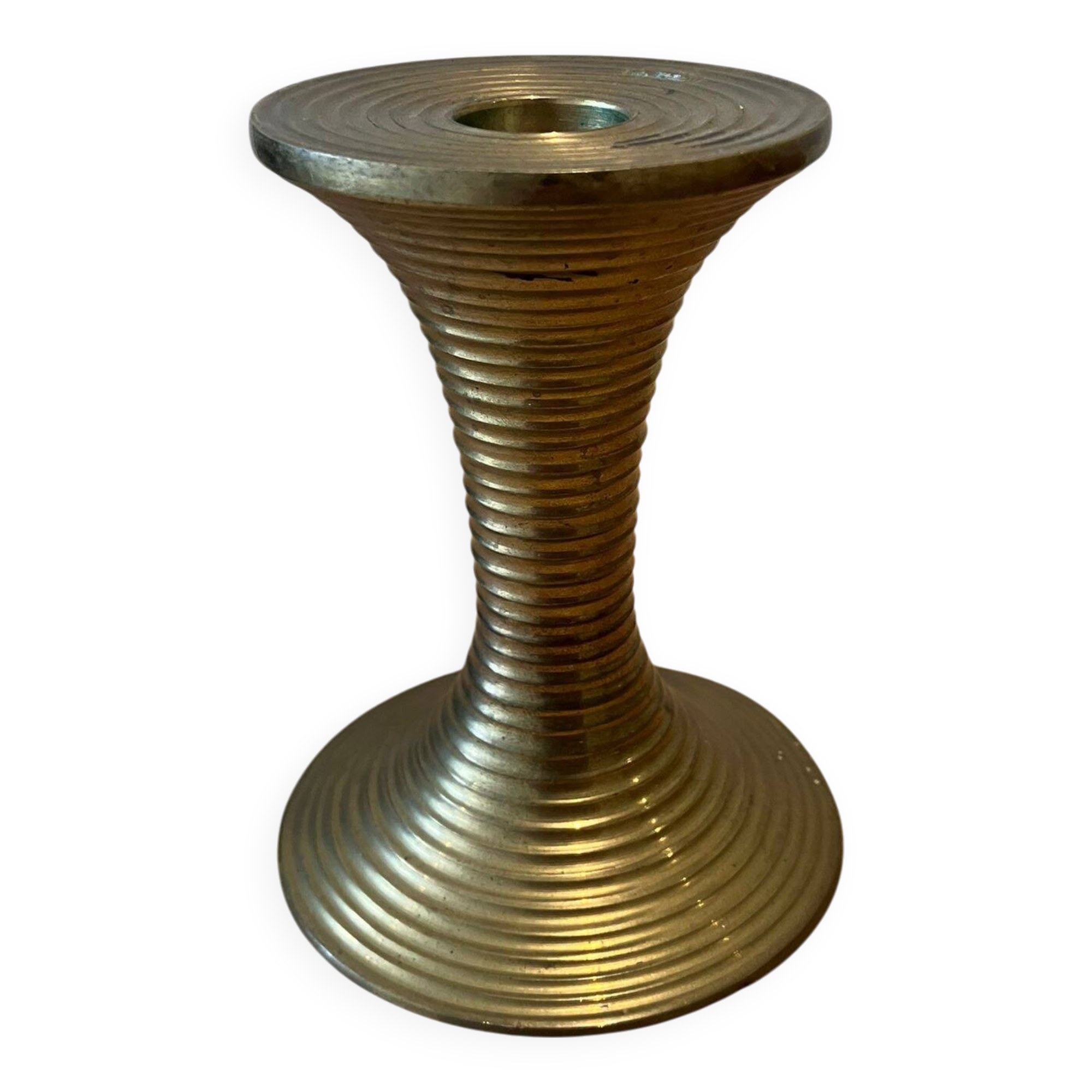gilded brass candle holder