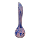 Blue and pink blown glass soliflore vase, La Rochère Murano style