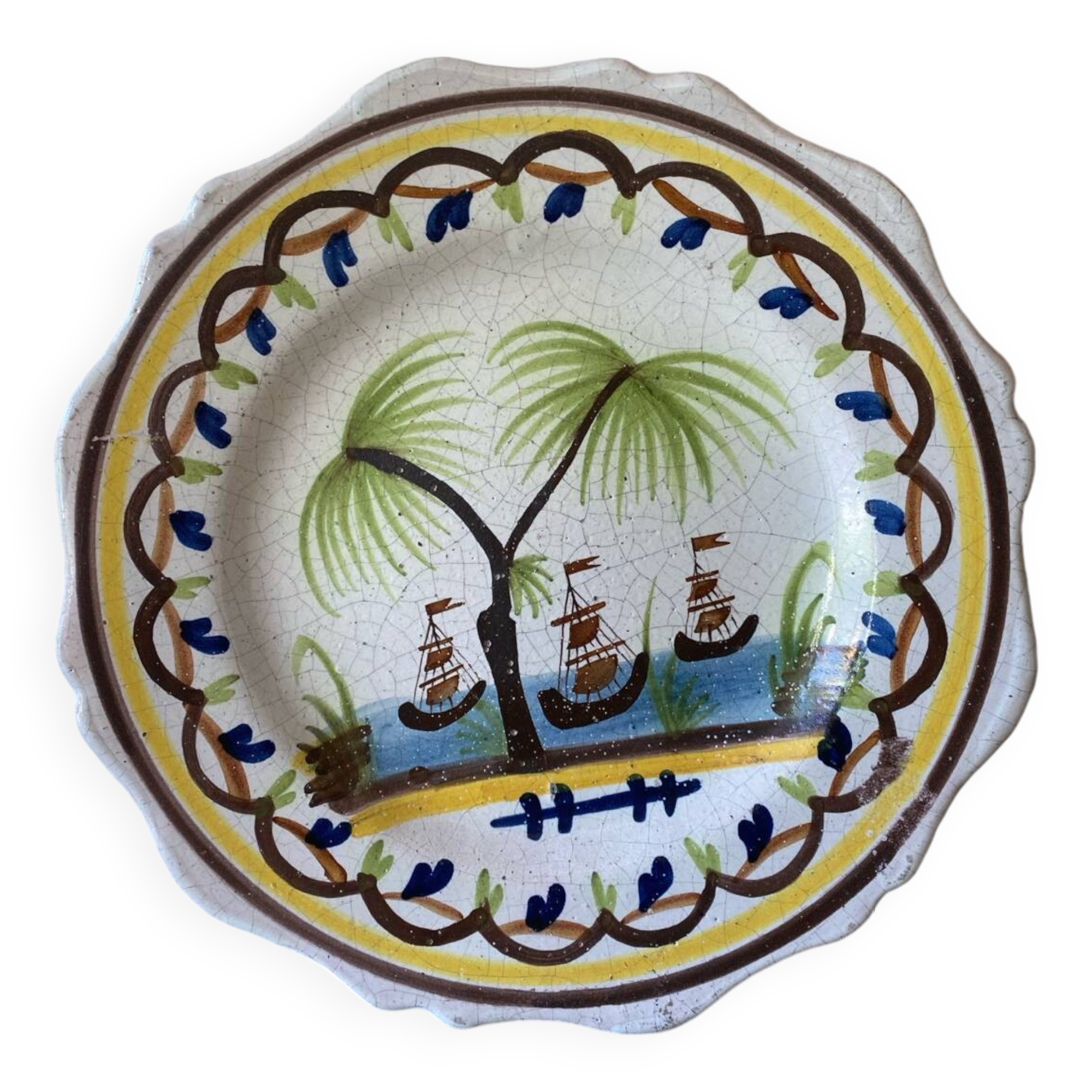 18th century Nevers earthenware plate