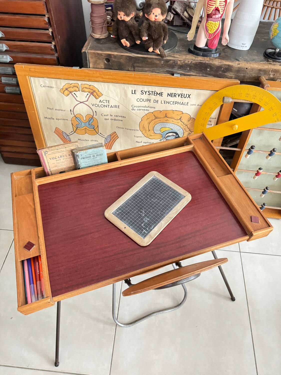 Vintage children's desk and chair set