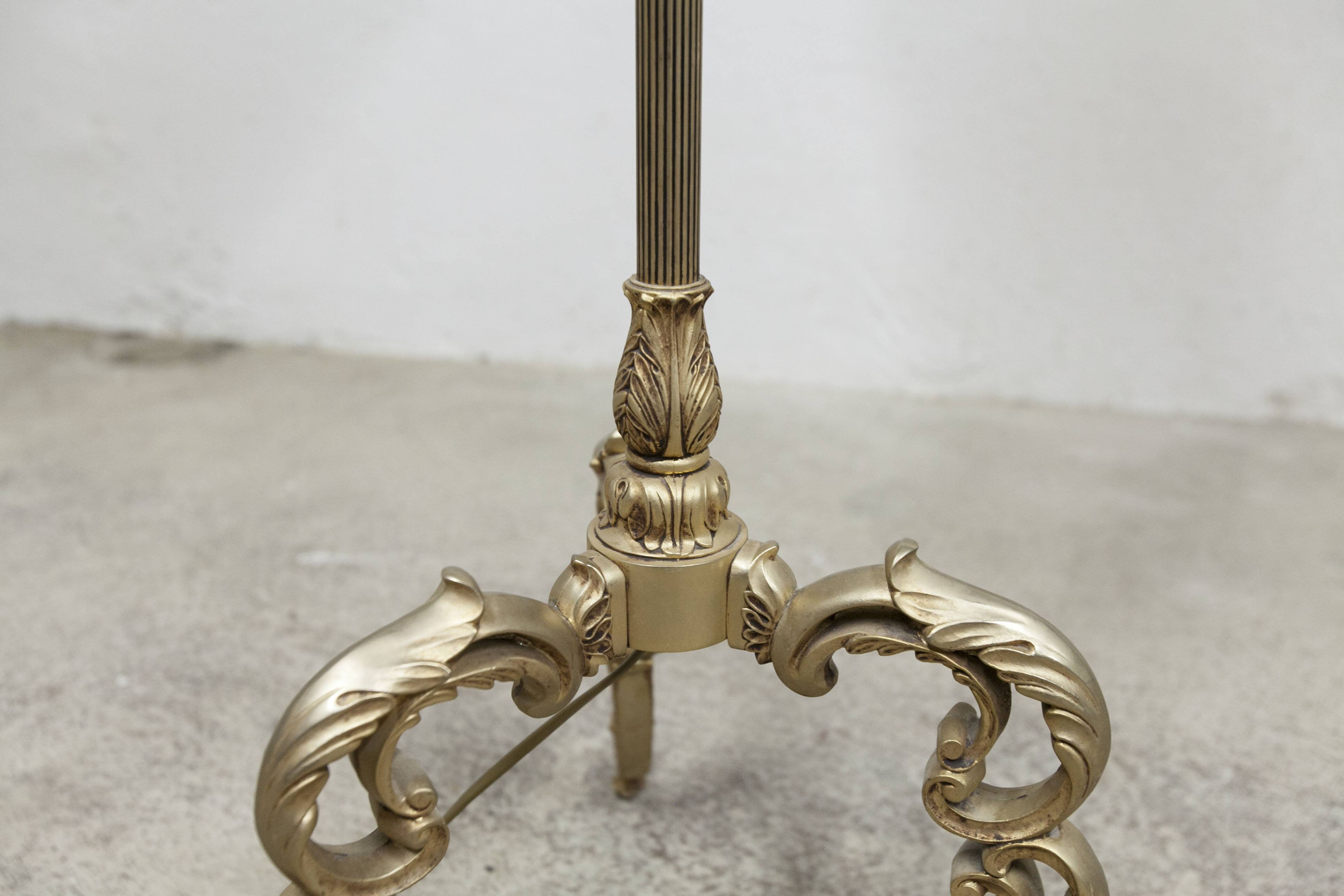 Bronze and white marble floor lamp 1960