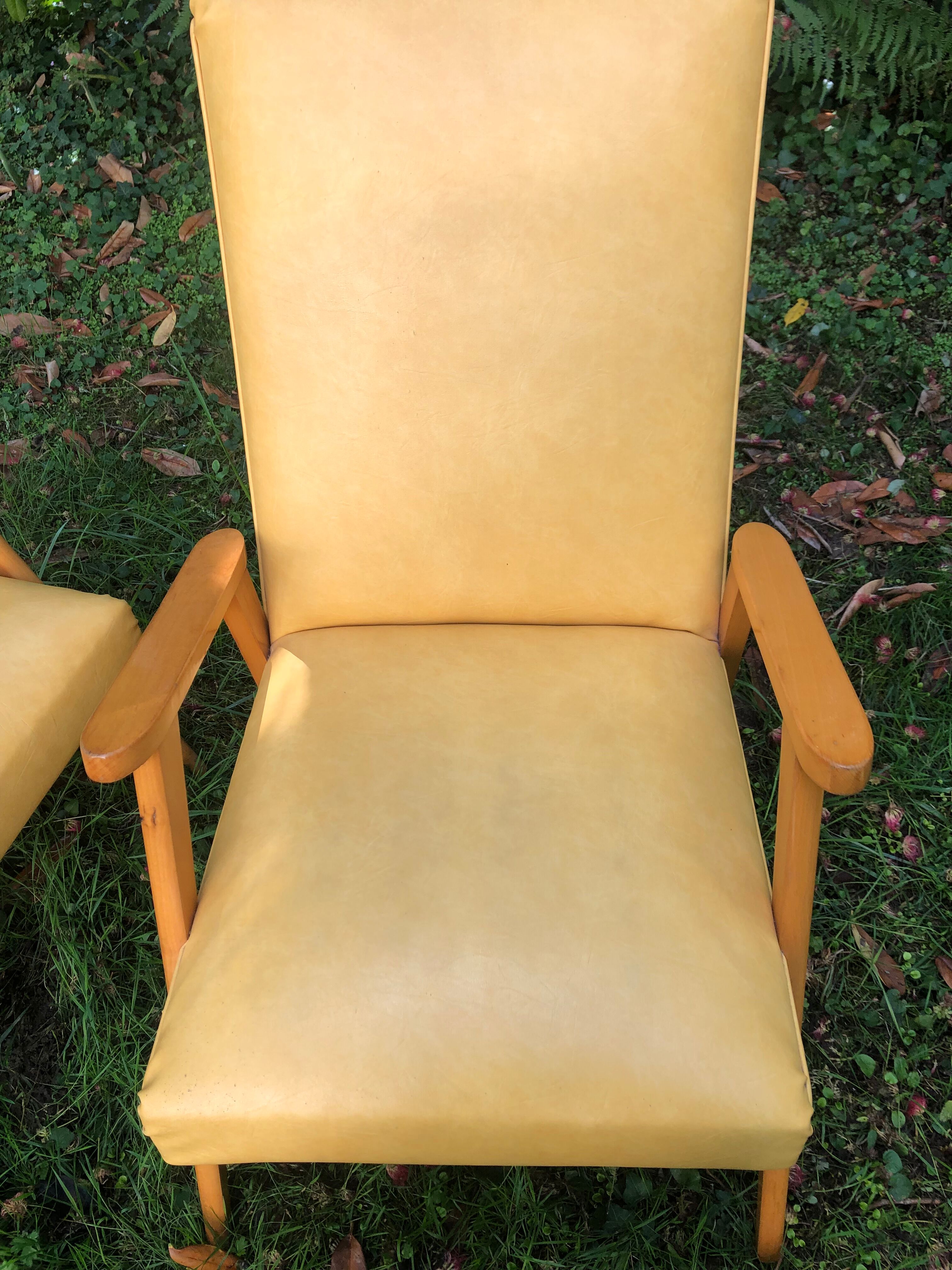 Vintage 60s yellow Scandinavian armchairs