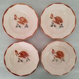 Hollow plates old earthenware Digoin Sarreguemines numbered vintage