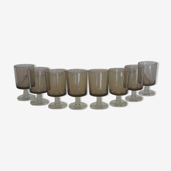 Lot de 8 verres fumés