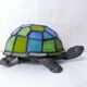 Tiffany style turtle lamp in vintage blue-green glass paste