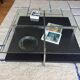 Glass and chrome metal coffee table