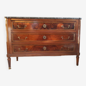 Commode louis XVI acajou plateau marbre