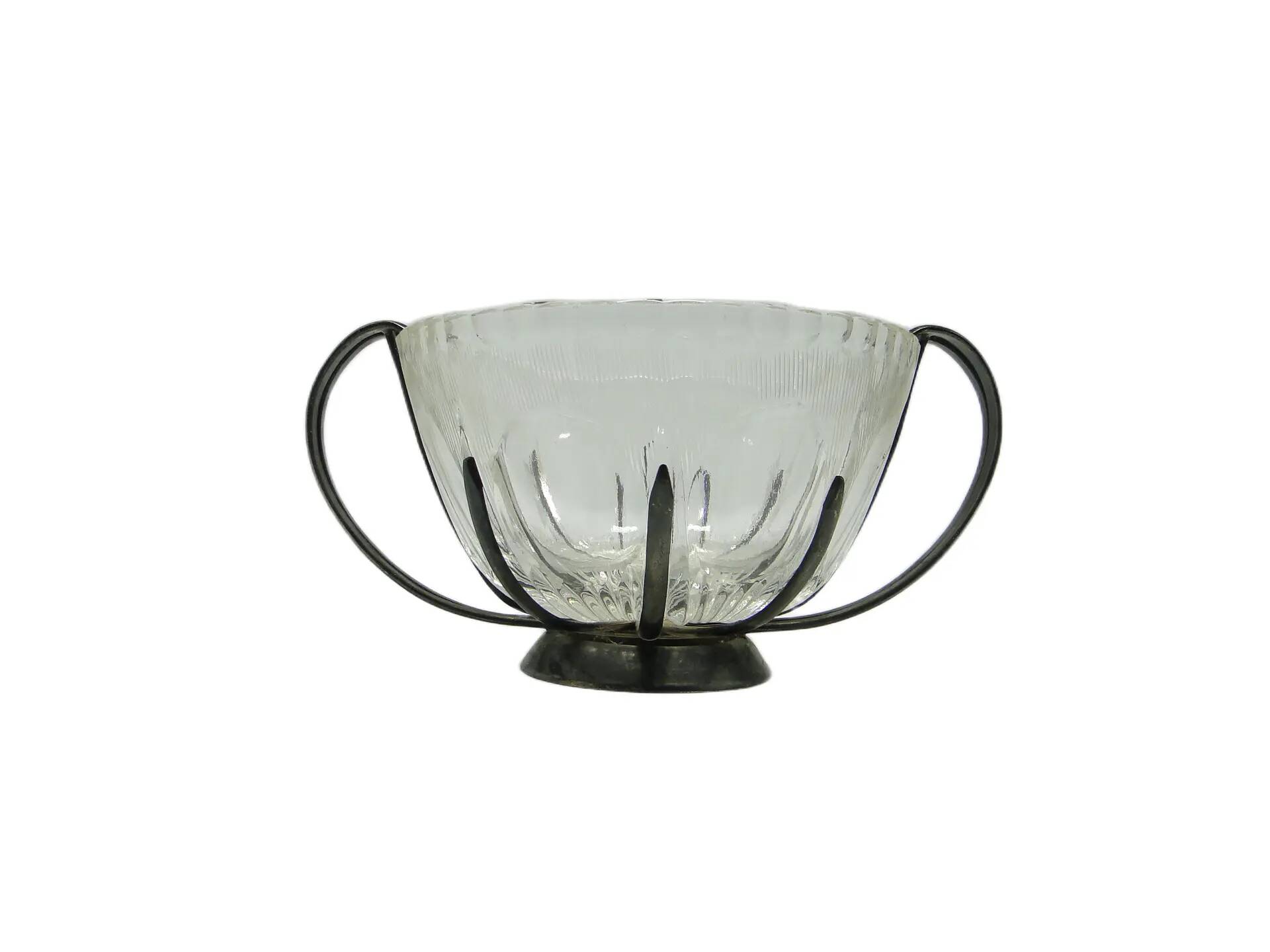 Sucrier moderne du milieu du siècle, en verre, Pologne, années 1960.