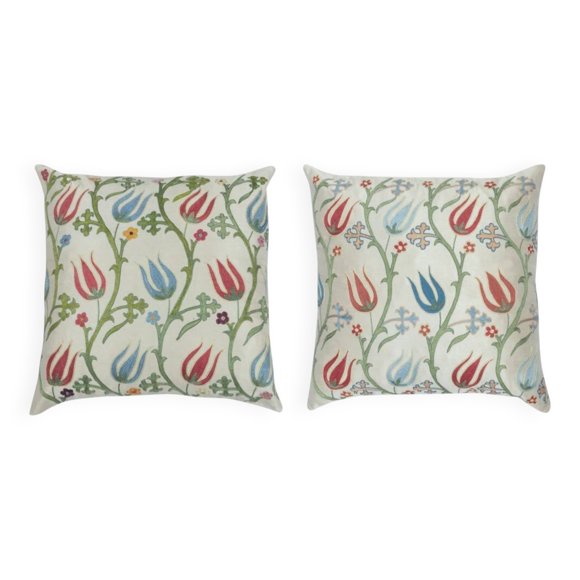 SET OF 2 - 100% Silk Accent Pillow Covers. A pair of Cushion Covers. Handmade Throw Pillows