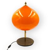Mid-century modern orange glass Table lamp, Vistosi Italy, 1960s