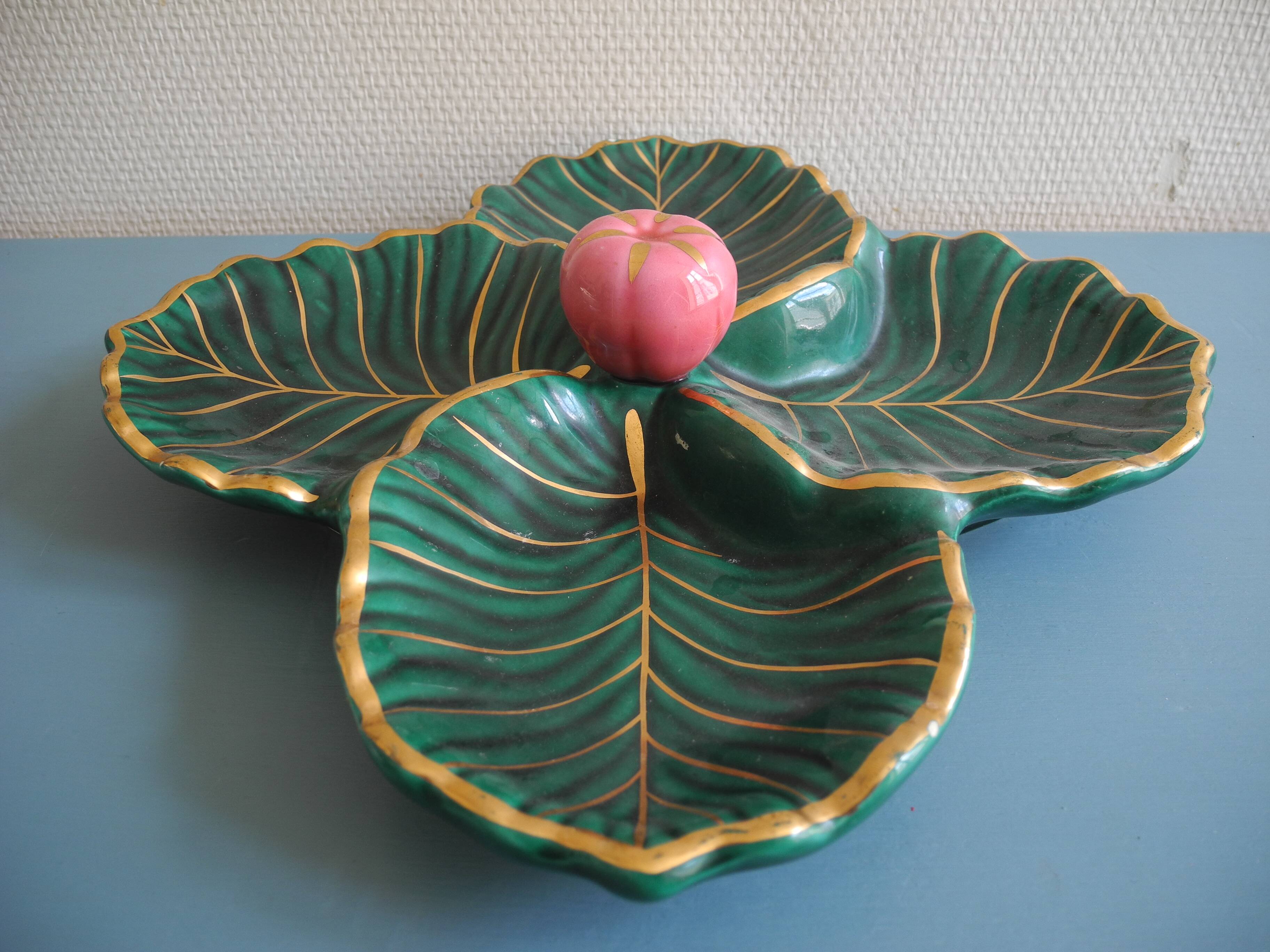 Old ceramic serving dish kitsch table decor vintage ceramic dish