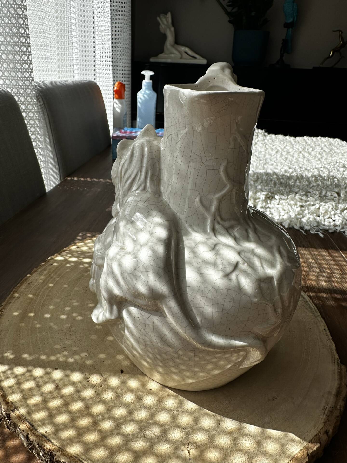 Superb Art Nouveau jug/pitcher/vase in ceramic La Louvière sign