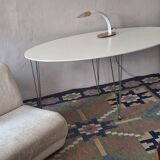 Vintage ellipse shaped dining table, Denmark 1970s