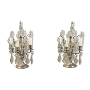 Paire de girandoles en cristal