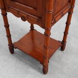 Late 19th century Faux bamboo and marble bedside table, France
