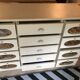 White patinated pine grain cabinet