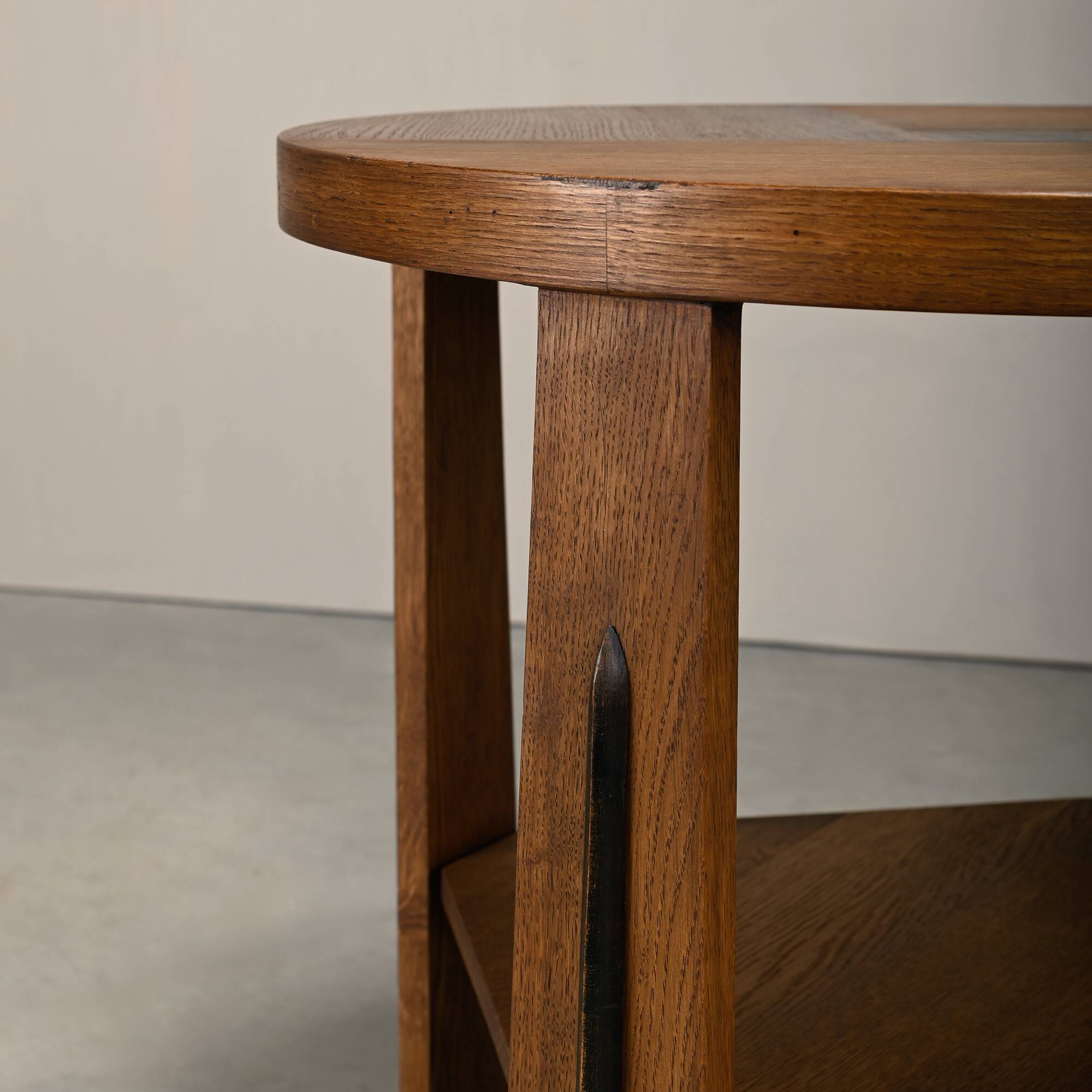 Dutch Art Deco Modernist Amsterdam School side table in Oak square inlay