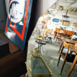 Bevelled round mirror 49cm