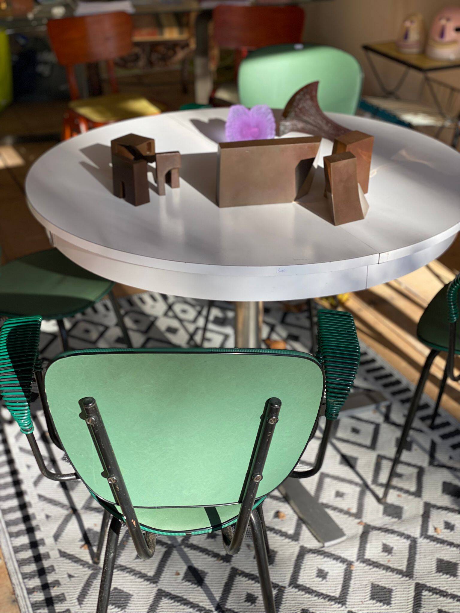 4 chaises vertes (Dans le gout de) jacques Hitier