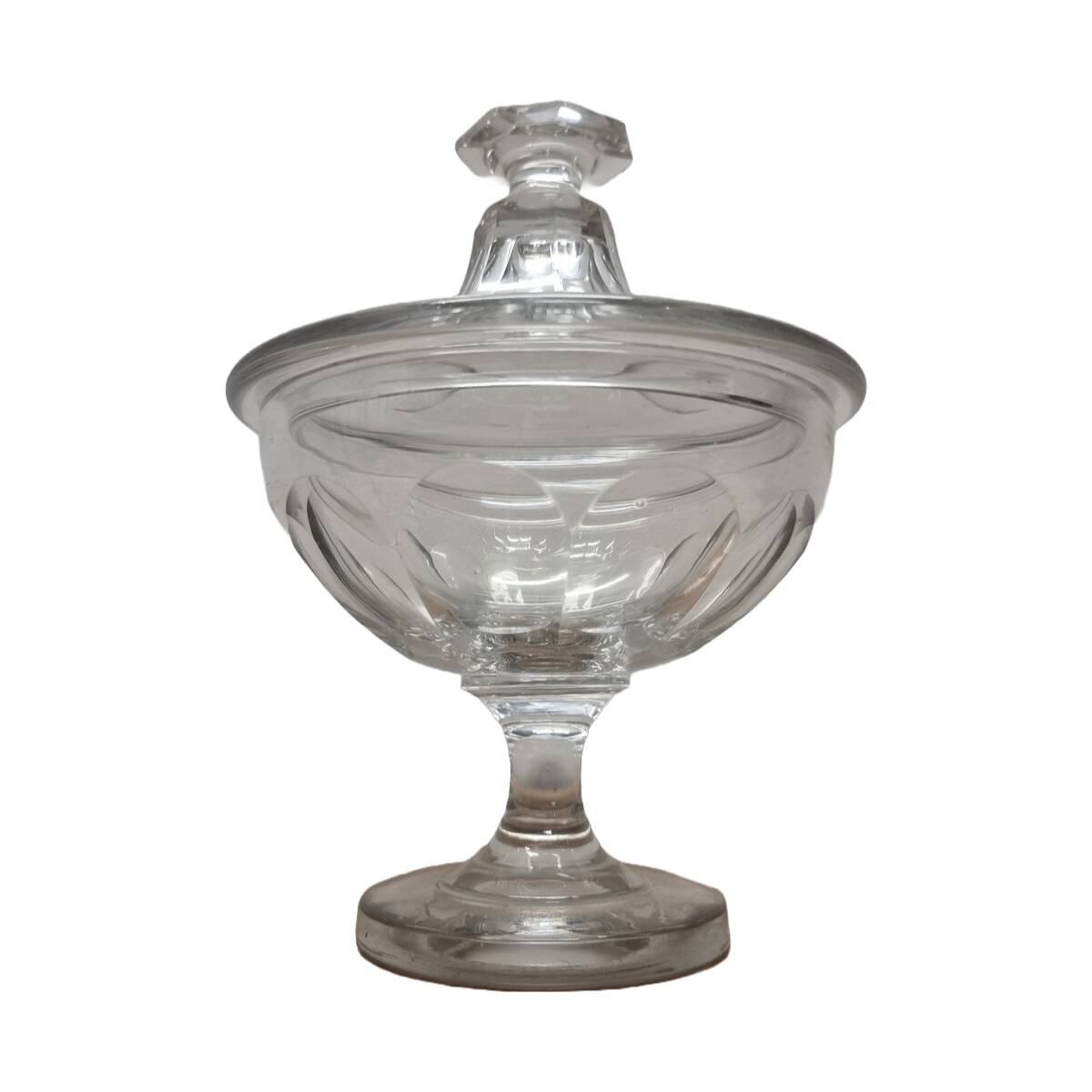 Vintage Glass Bonbonniere With Lid, 1950s.