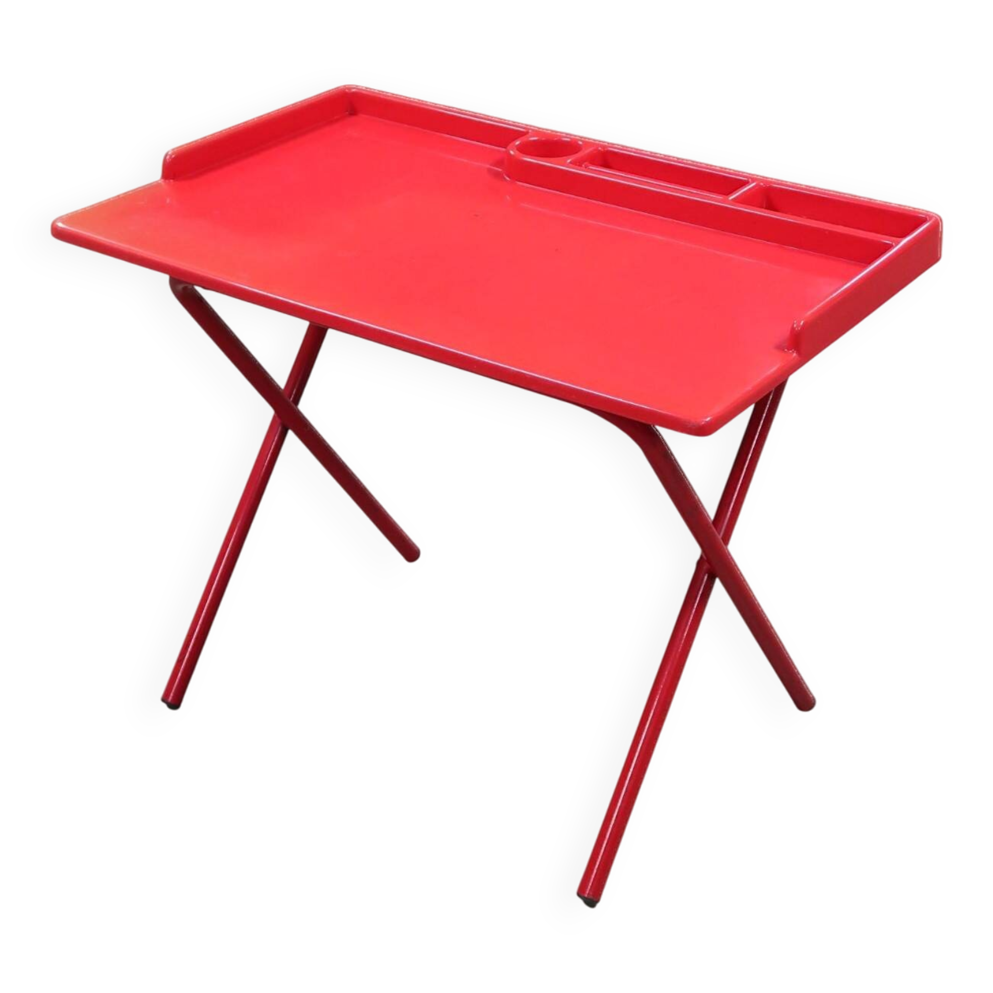 Vintage 80s red fiberglass desk