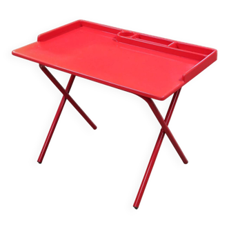 Bureau en fibre de verre rouge vintage 80