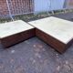 Set of 2 coffee tables, modernist design by jef verbrack, circa 1970.