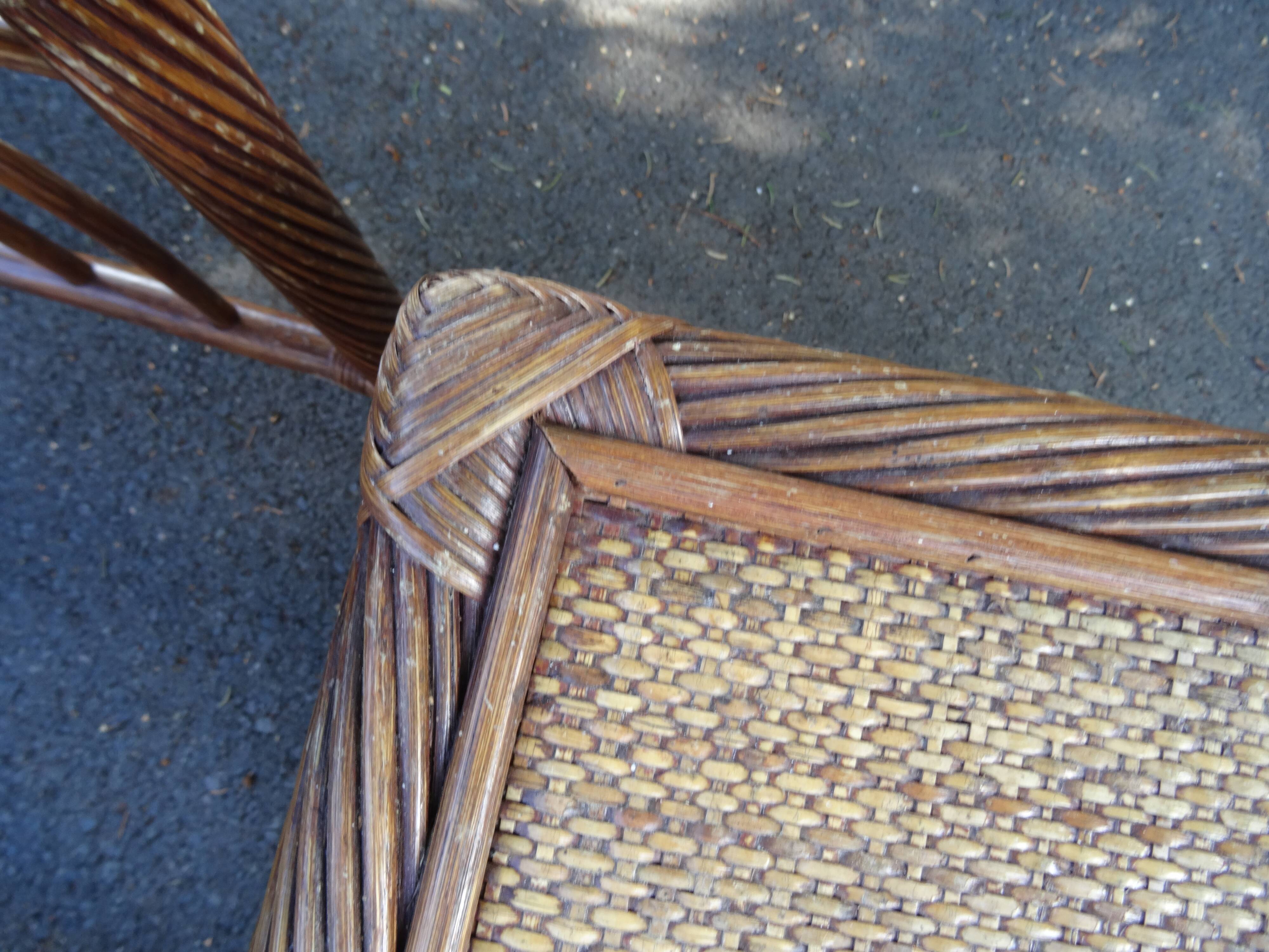 Trio of bamboo and rattan tables