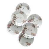 6 antique dessert plates in Limoges porcelain by Haviland & Co.
