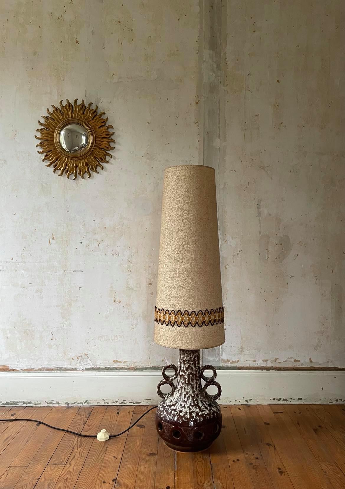 Ceramic floor lamp fat lava, germany 1960