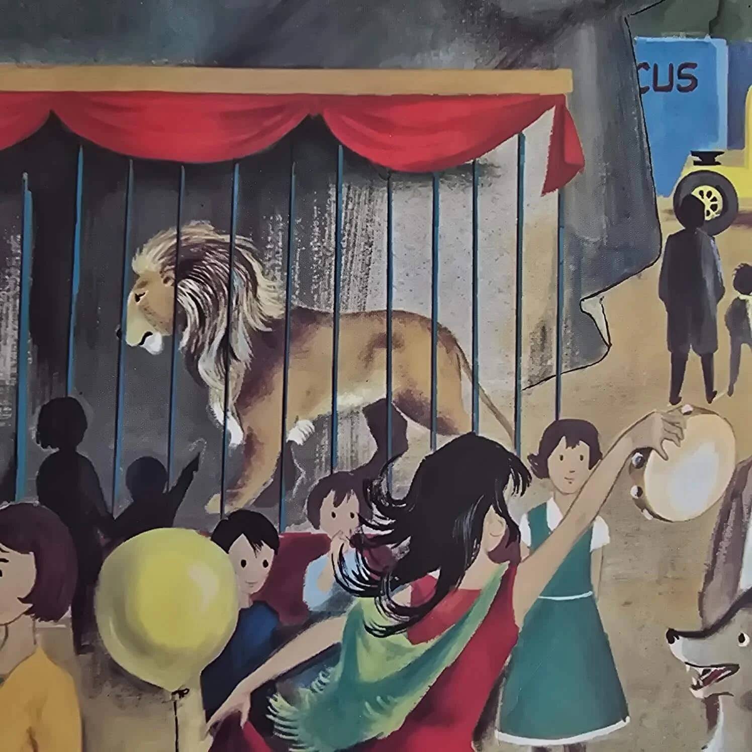 Old school poster Ogé-Hachette The Stadium & The Menagerie – 1960s