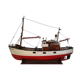 Artisanal wooden model, basin boat, motor toy, fishing trawler