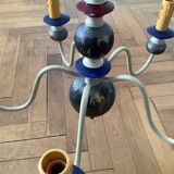 Baroque vintage chandelier 5 branches wood + metal