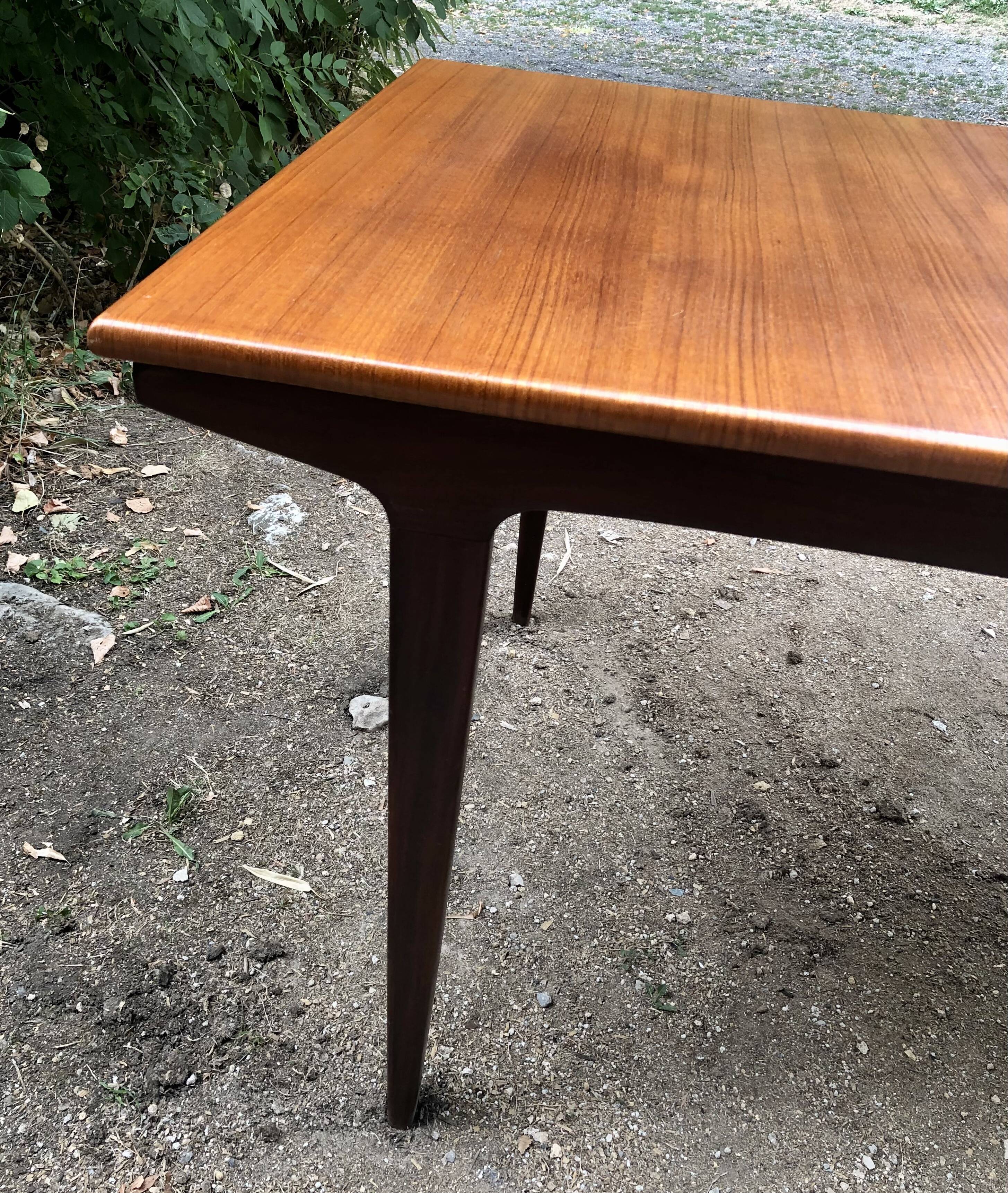 Teak table and exotic wood made in France
