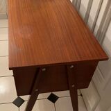 Vintage compass foot desk and armchair