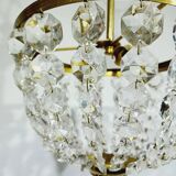 2-light brass and crystal ceiling light